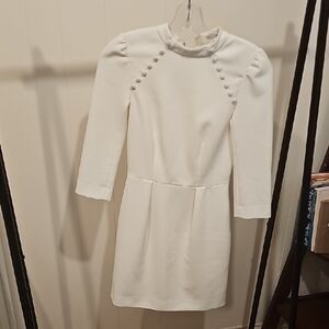 H&M White Long Sleeve Dress